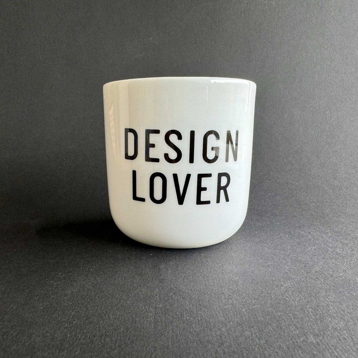 DESIGN LOVER | white coffee & tea MUG with black typo | PLTY