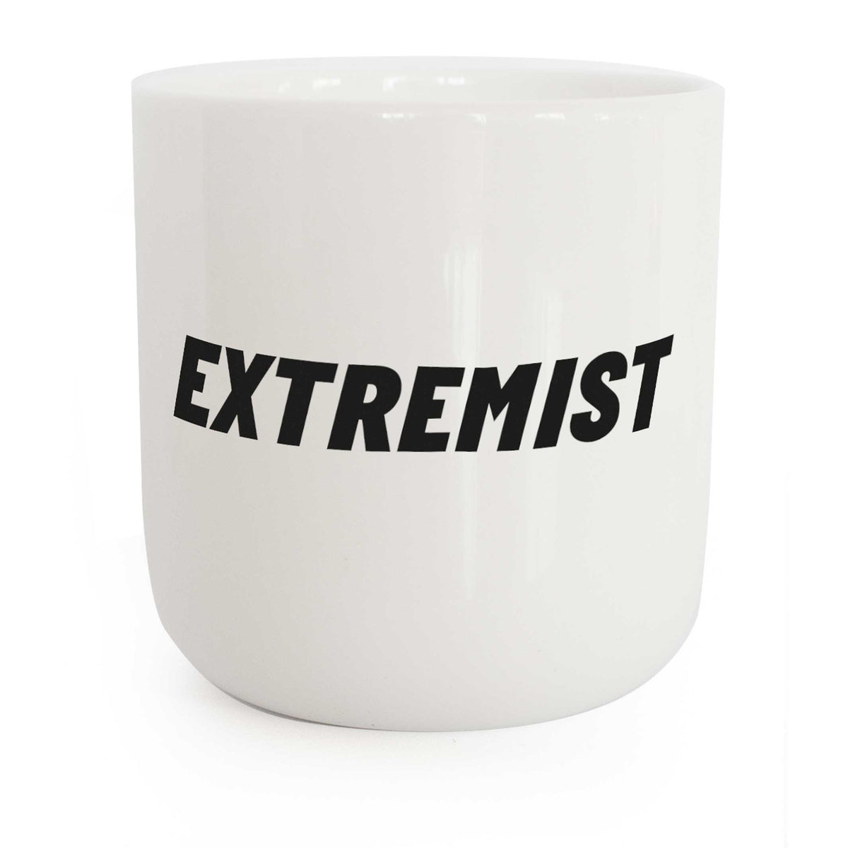 EXTREMISTE | tasse à café et à thé blanche avec typographie noire | Série Attitude | PLTY