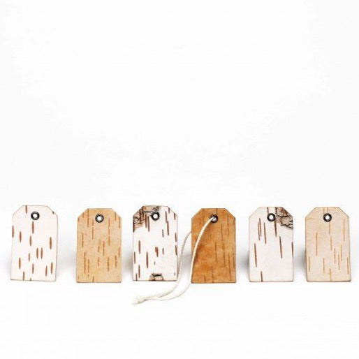 Étiquettes cadeaux - ÉCORCE DE BOULEAU - lot de 6 | Moya