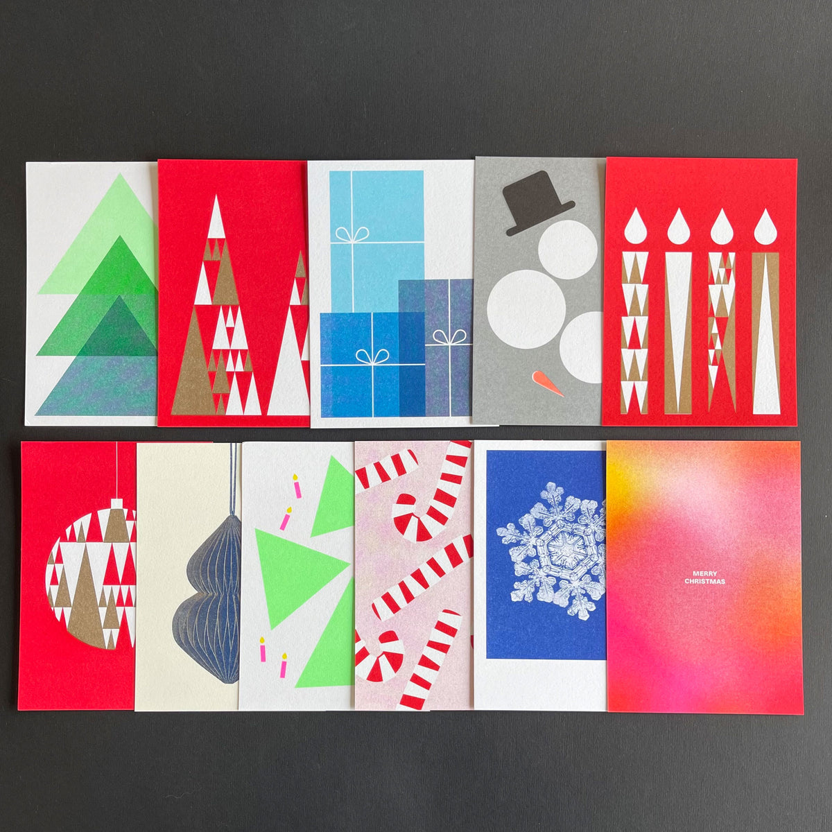 RIO | WEIHNACHTS-GRUSSKARTEN-SET | 11 Stck. in Risographie-Druck | Herr & Frau Rio