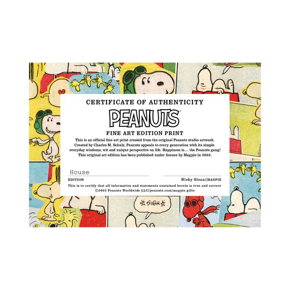 PEANUTS HOUSE | gerahmter DRUCK | 33x33 cm | Magpie
