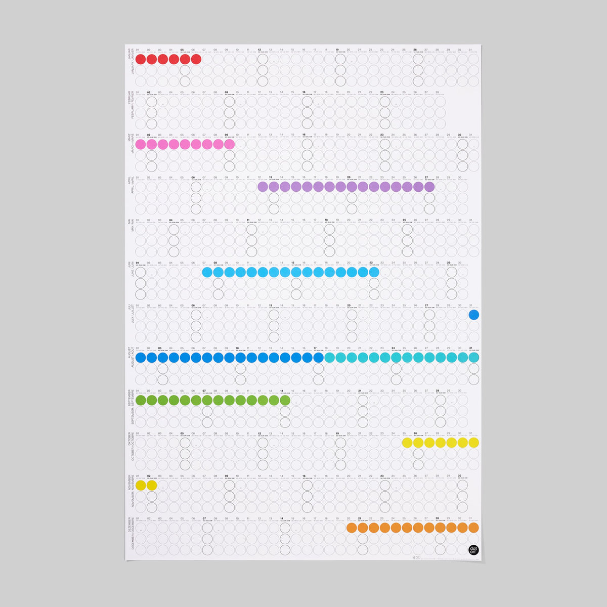 HIGH RAINBOW - Jahresplaner - Hochformat | dot on