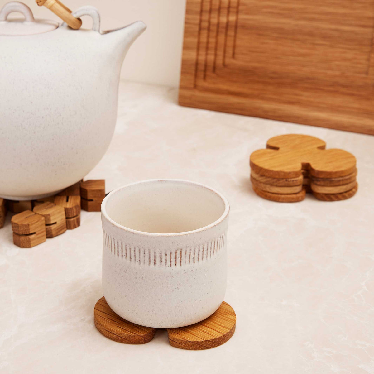 LUCKY TRIVET | COASTER POT Trèfle en bois | Ensemble de 2 | Mencke & Vagnby | Spring Copenhagen