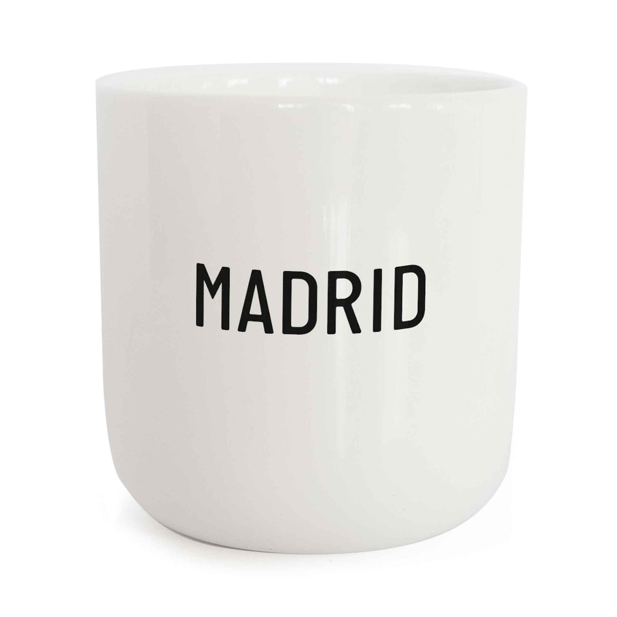 MADRID | weisser Kaffee- & Tee-BECHER mit schwarzer Typo | City Collection | PLTY