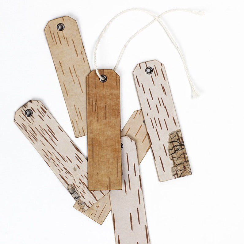 Étiquettes cadeaux - ÉCORCE DE BOULEAU - lot de 6 | Moya