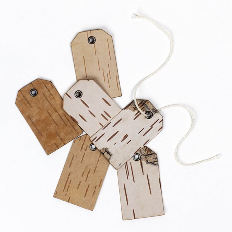 Étiquettes cadeaux - ÉCORCE DE BOULEAU - lot de 6 | Moya