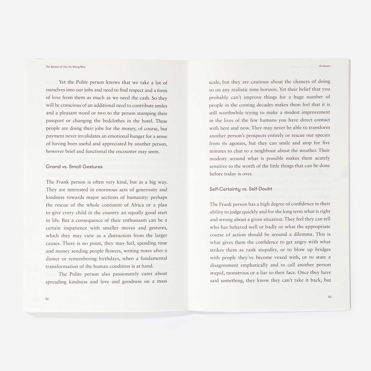 Taschenbuch "On Being Nice" – Englisch | The School of Life