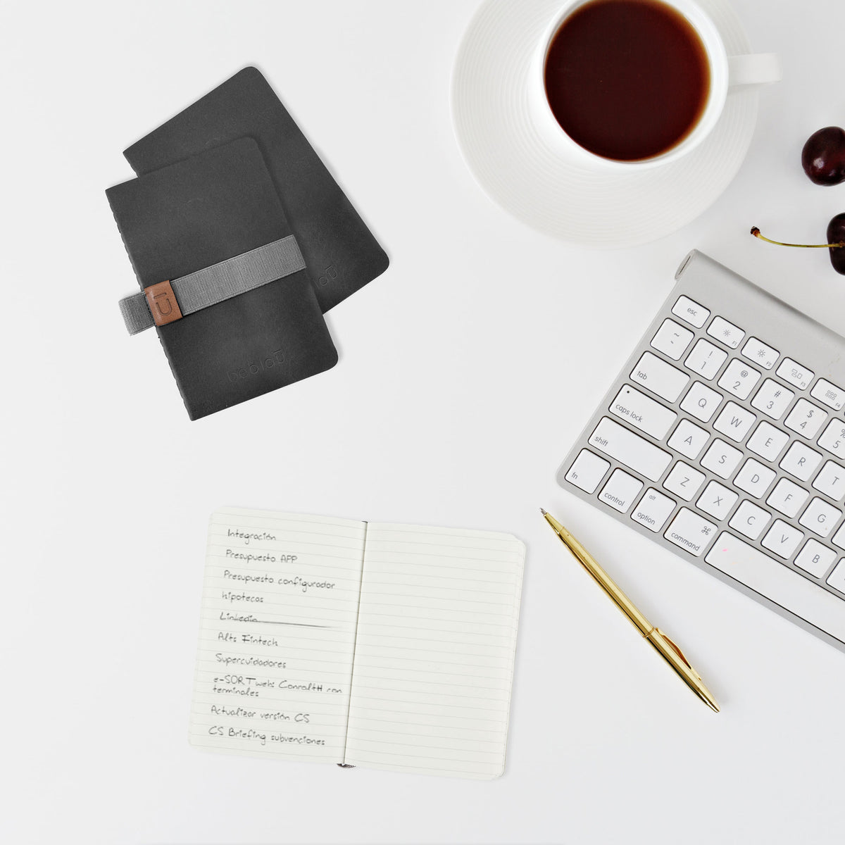 POCKET NOTEBOOK | 3 kleine NOTIZBÜCHER mit Stiftehalter-Band | beblau