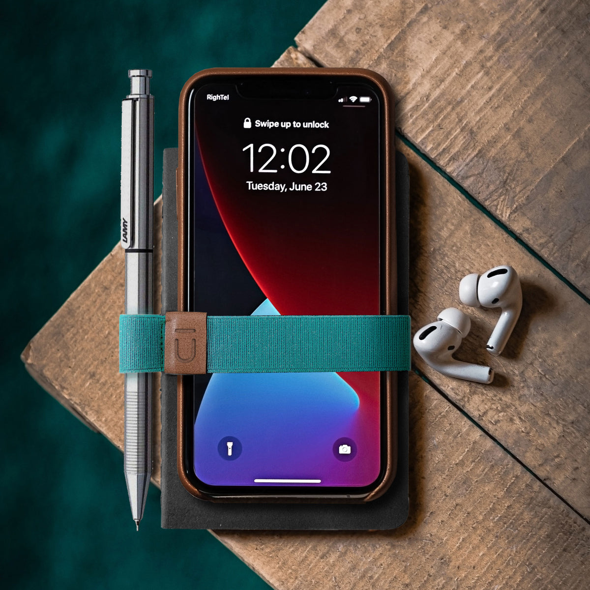 POCKET NOTEBOOK | 3 kleine NOTIZBÜCHER mit Stiftehalter-Band | beblau