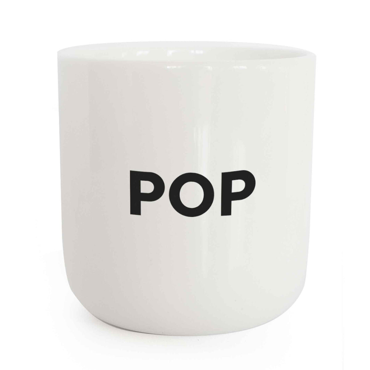 POP | weisser Kaffee- & Tee-BECHER mit schwarzer Typo | Beat Serie | PLTY
