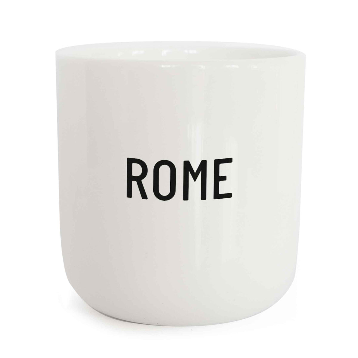 ROME | weisser Kaffee- & Tee-BECHER mit schwarzer Typo | City Collection | PLTY