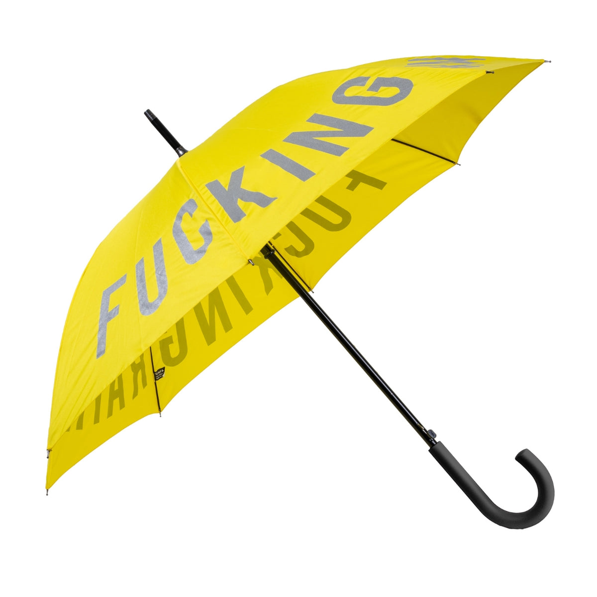 Regenschirm "Fucking Rain" – Gelb · Statement · Ø 106 cm | Fisura