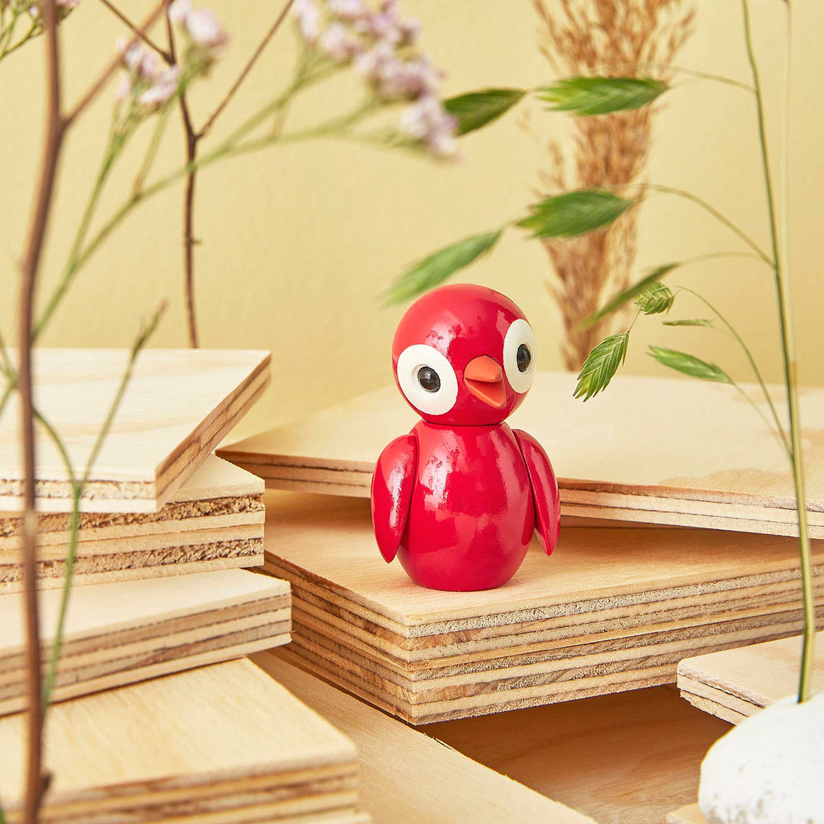 Deko-Vogel "Remarkable Red" – Buche · 6,5 cm | Spring Copenhagen