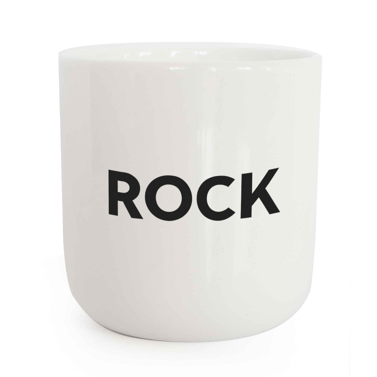 ROCK | weisser Kaffee- & Tee-BECHER mit schwarzer Typo | Beat Serie | PLTY