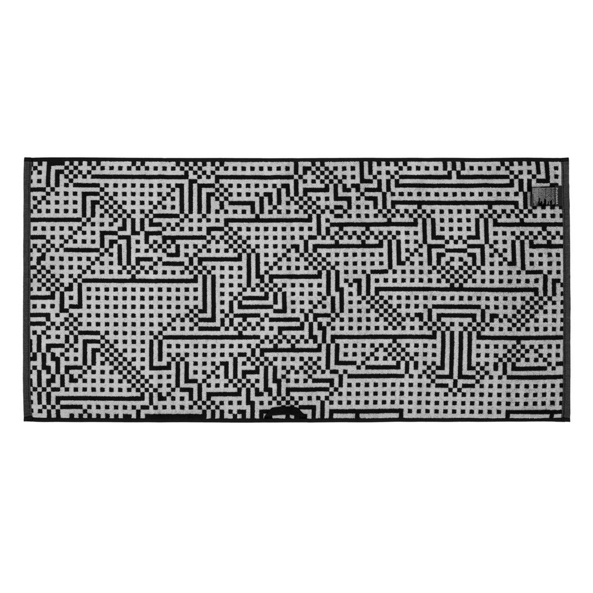 ROUTE - Serviette noir et blanc - Collection Bitmap - 50x100 cm | Cristian Zuzunaga