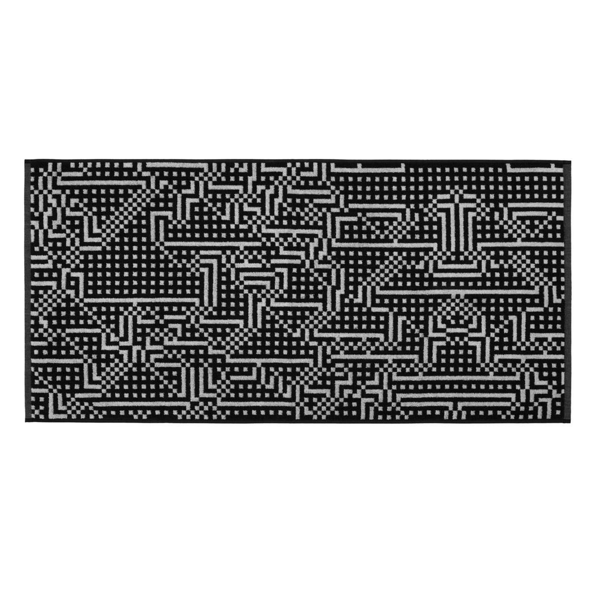 ROUTE - Serviette noir et blanc - Collection Bitmap - 50x100 cm | Cristian Zuzunaga