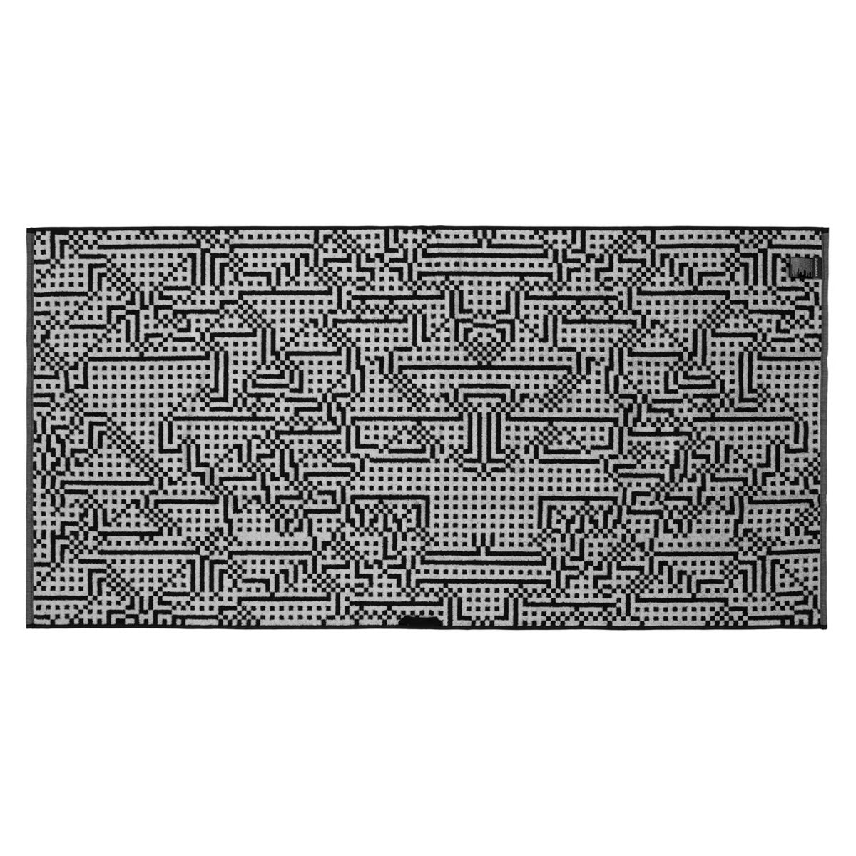 ROUTE - Schwarz-weißes Handtuch - Bitmap Collection - 70x140 cm | Cristian Zuzunaga