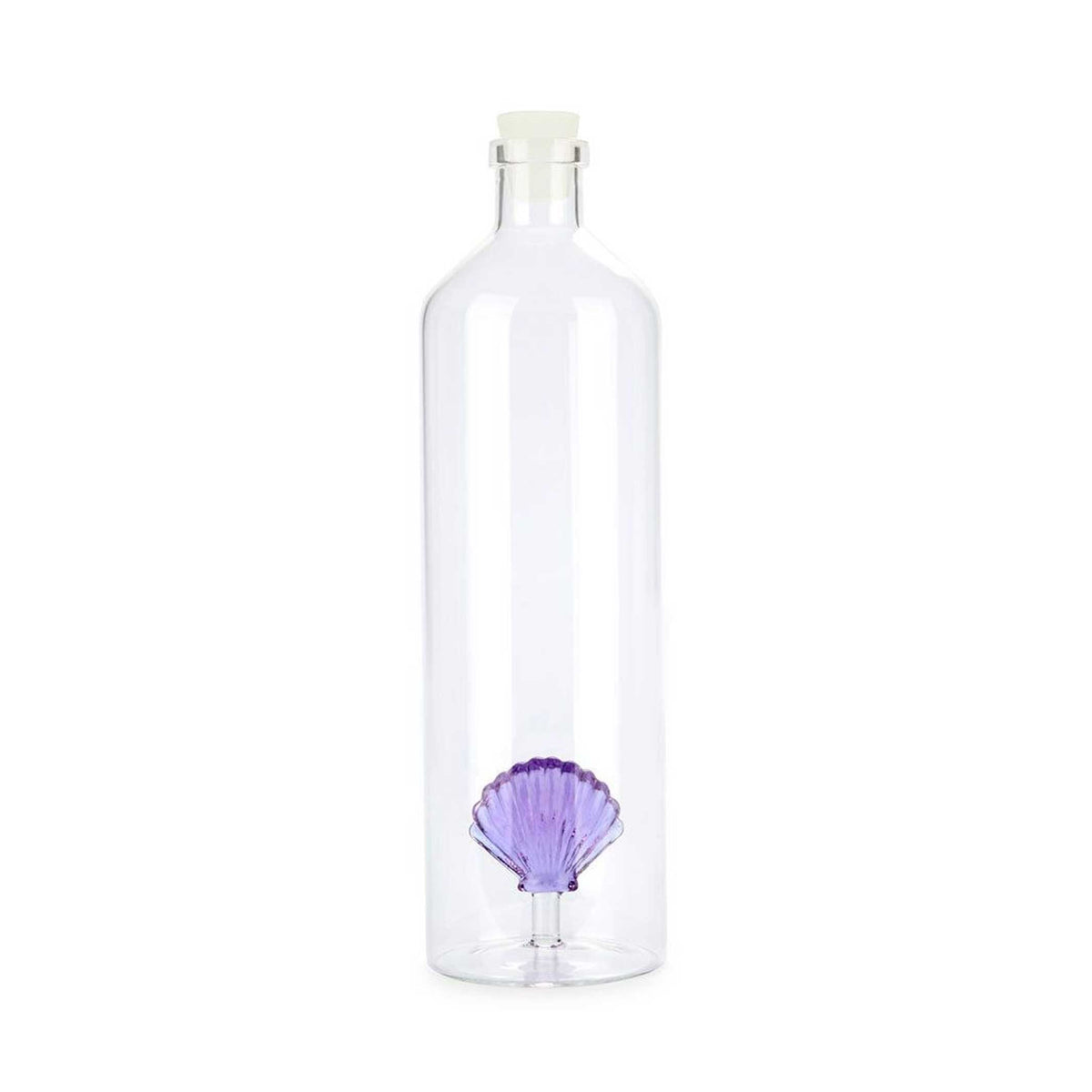 ATLANTIS - BOUTEILLE EN VERRE avec coquille lilas - 1,2 litre avec bouchon en silicone | BALVI