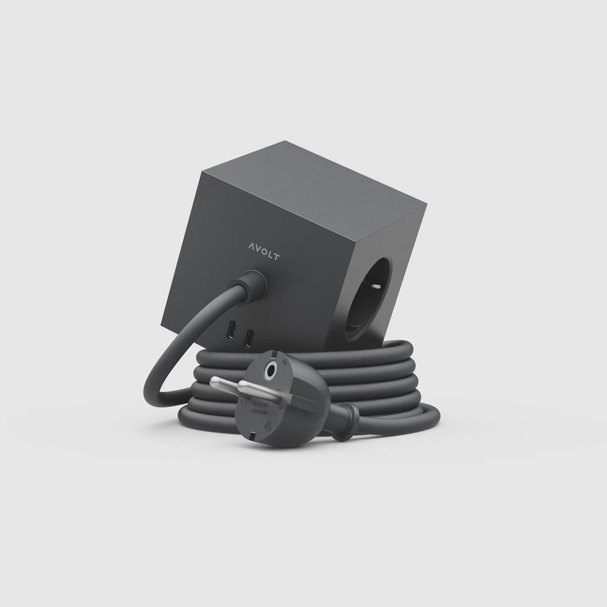 Steckdosenleiste "Square 1" – Schwarz · USB-C 30W · 1,8 m | Avolt