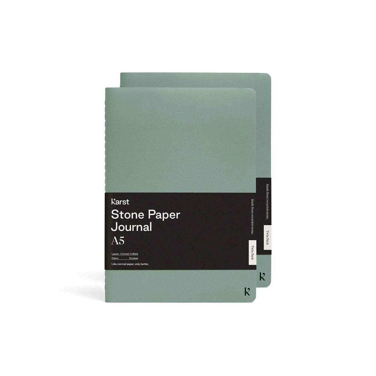 Softcover JOURNALS | Twin Pack | A5 lined & blank | Karst Stone Paper