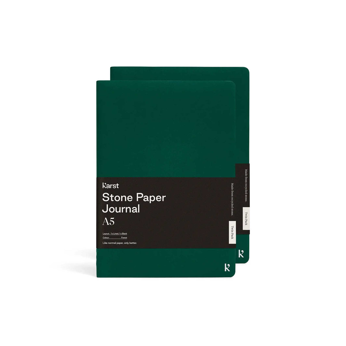Softcover JOURNALS | Twin Pack | A5 lined & blank | Karst Stone Paper