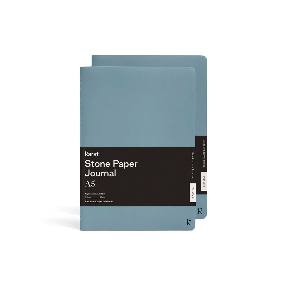 Softcover JOURNALS | Twin Pack | A5 lined & blank | Karst Stone Paper