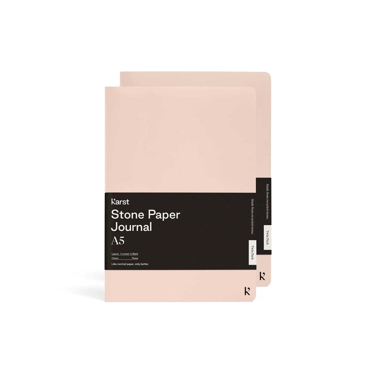 Softcover JOURNALS | Twin Pack | A5 lined & blank | Karst Stone Paper