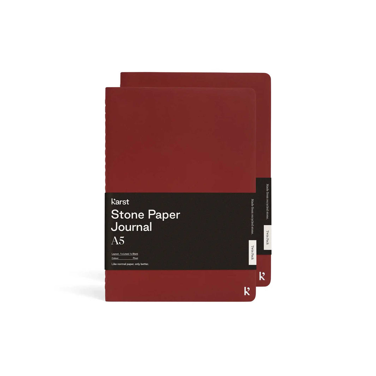 Softcover JOURNALS | Twin Pack | A5 lined & blank | Karst Stone Paper