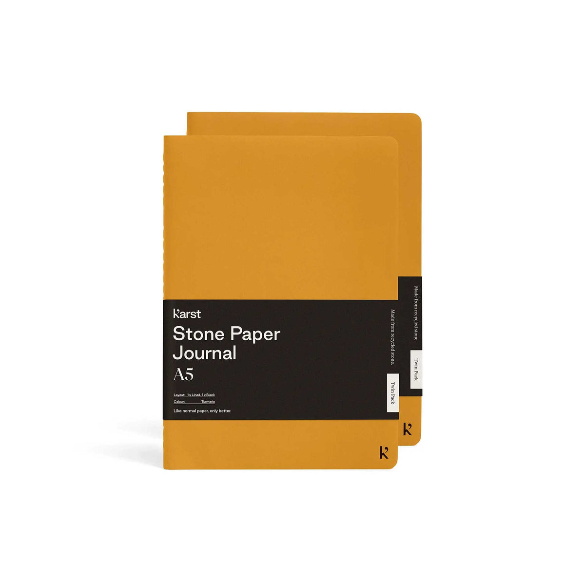 Softcover JOURNALS | Twin Pack | A5 lined & blank | Karst Stone Paper