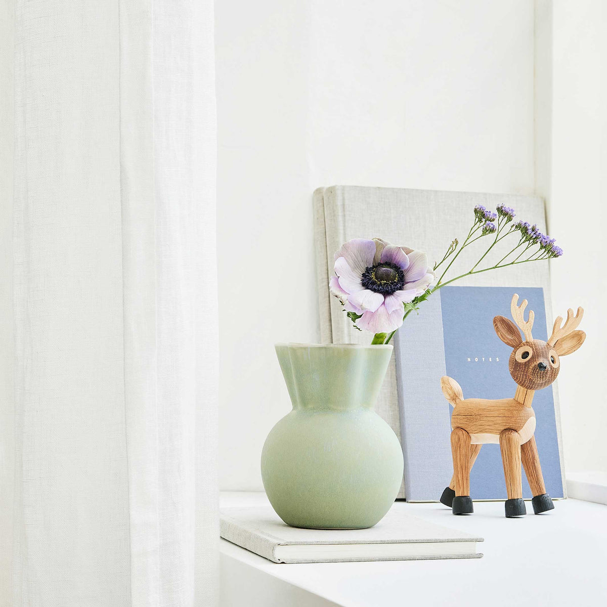 Keramikvase "Svungen Top" – Hellgrün · 14 cm | Spring Copenhagen