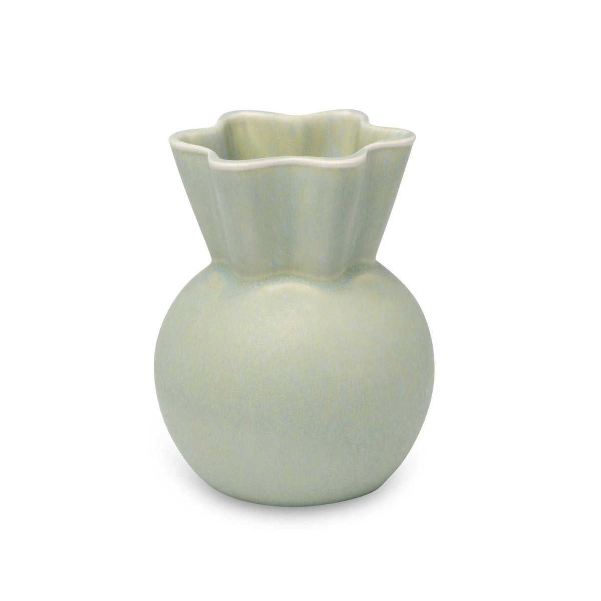 Keramikvase "Svungen Top" – Hellgrün · 14 cm | Spring Copenhagen
