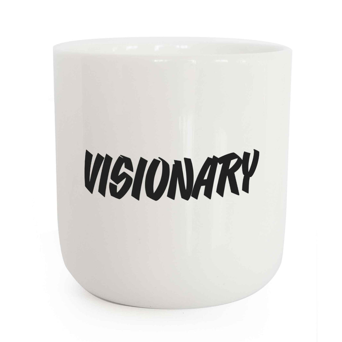 VISIONARY | weisser Kaffee- & Tee-BECHER mit schwarzer Typo | Misfits Serie | PLTY