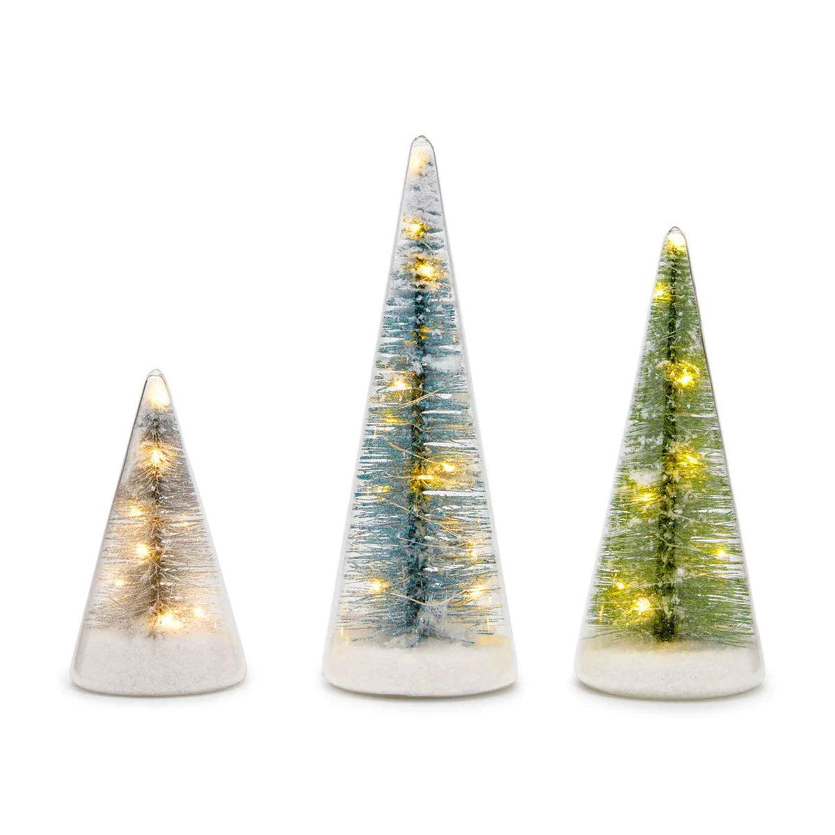 WINTER SPRUCE - Glas-Tannenbäume mit LED Beleuchtung - 3er Set | MoMA