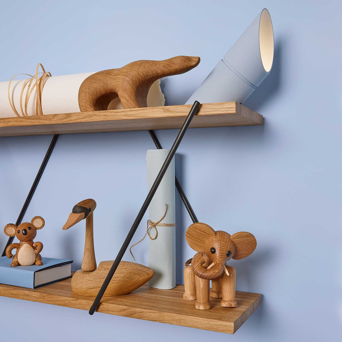 Shelving Unit XO2 – FSC Oak · Steel · 2 Shelves | Spring Copenhagen · Living Room Shelf