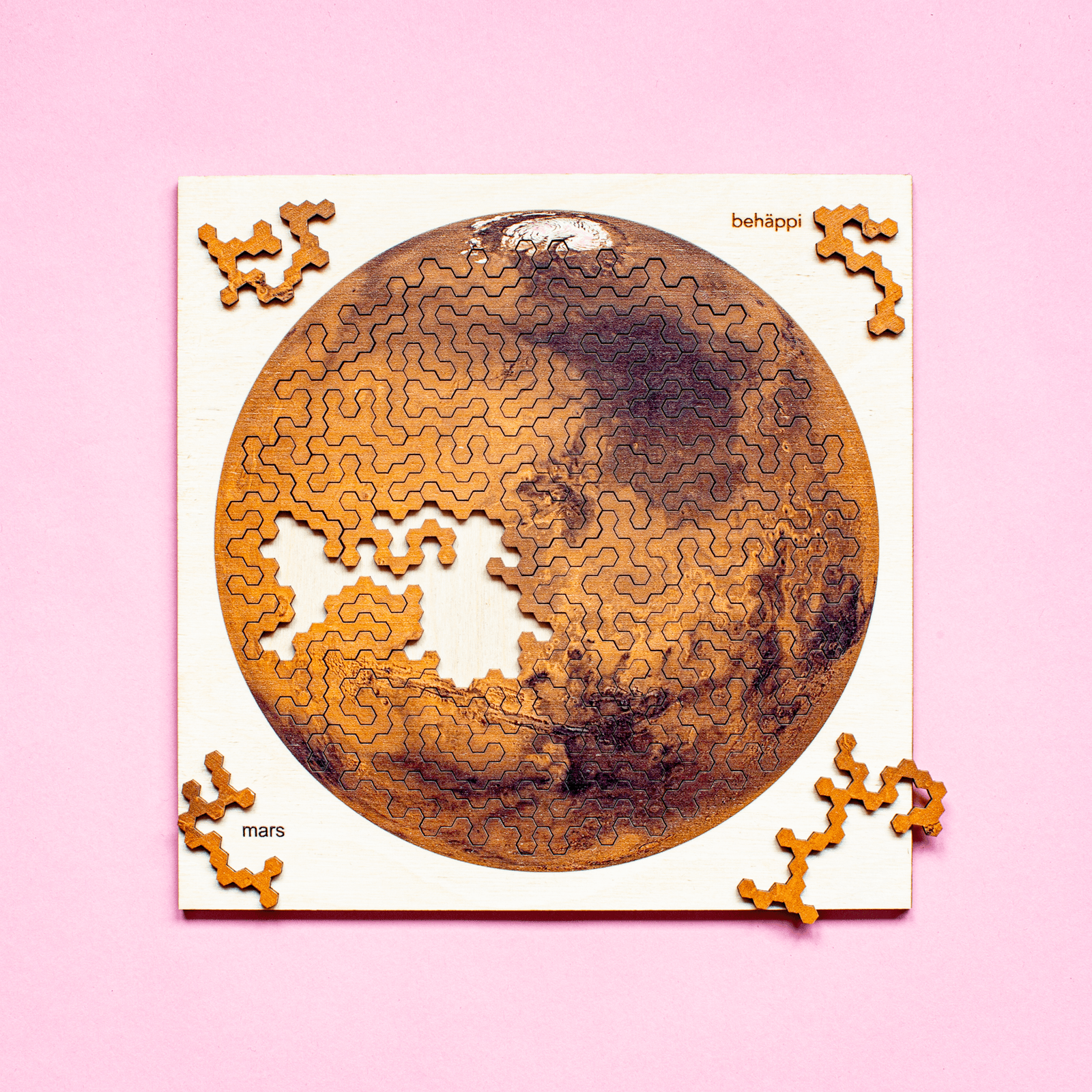 MARS - Außergewöhnliches IQ-HOLZPUZZLE - PLANETEN-Serie - Level Schwer | Behäppi