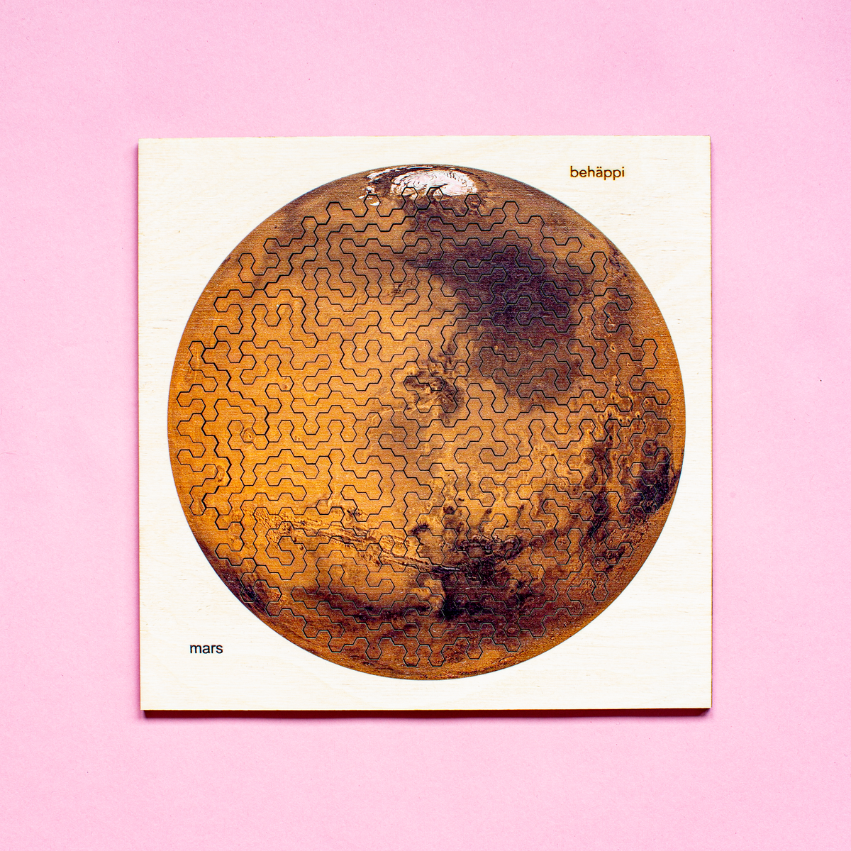 MARS - Außergewöhnliches IQ-HOLZPUZZLE - PLANETEN-Serie - Level Schwer | Behäppi