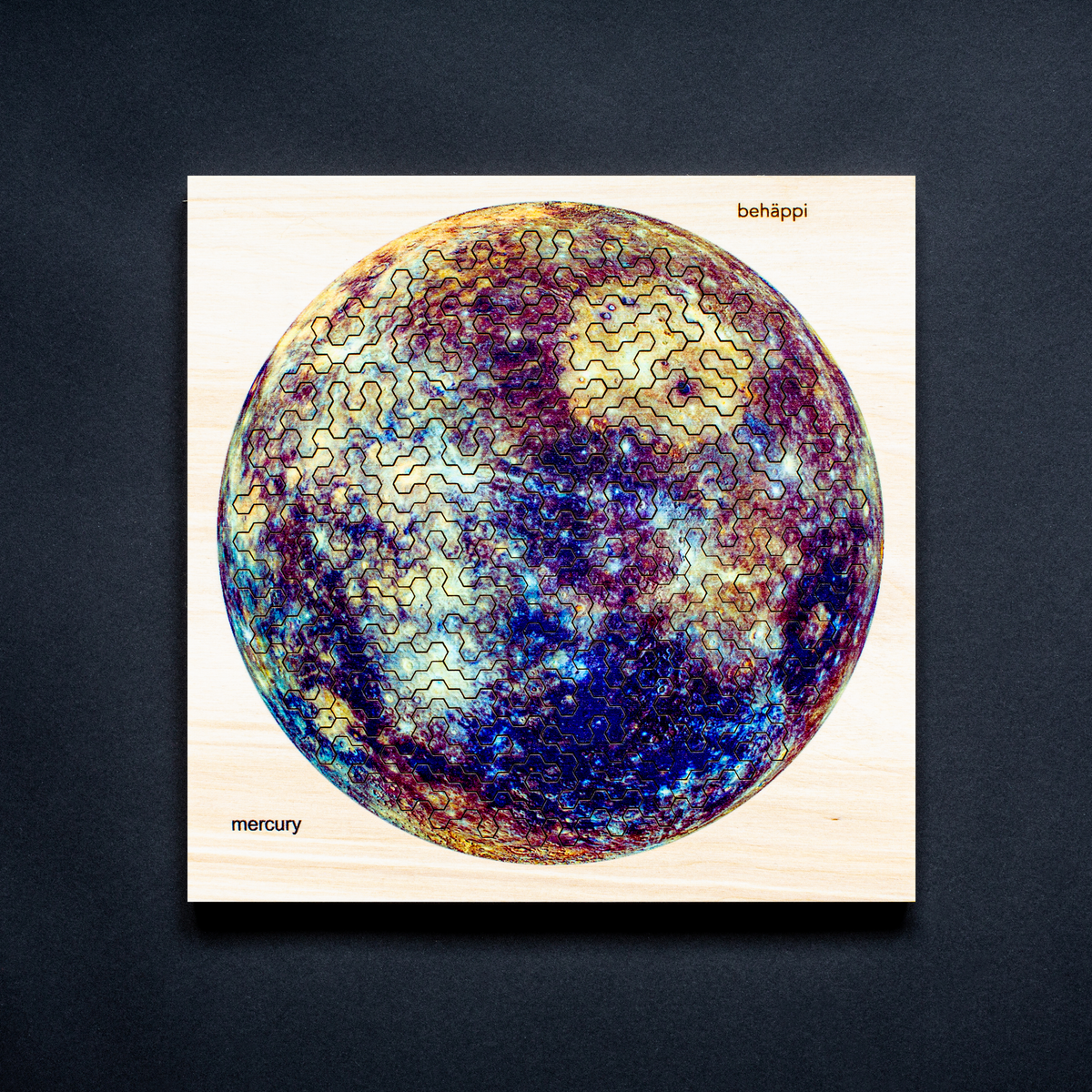 MERKUR - Außergewöhnliches IQ-HOLZPUZZLE - PLANETEN-Serie - Level Schwer | Behäppi