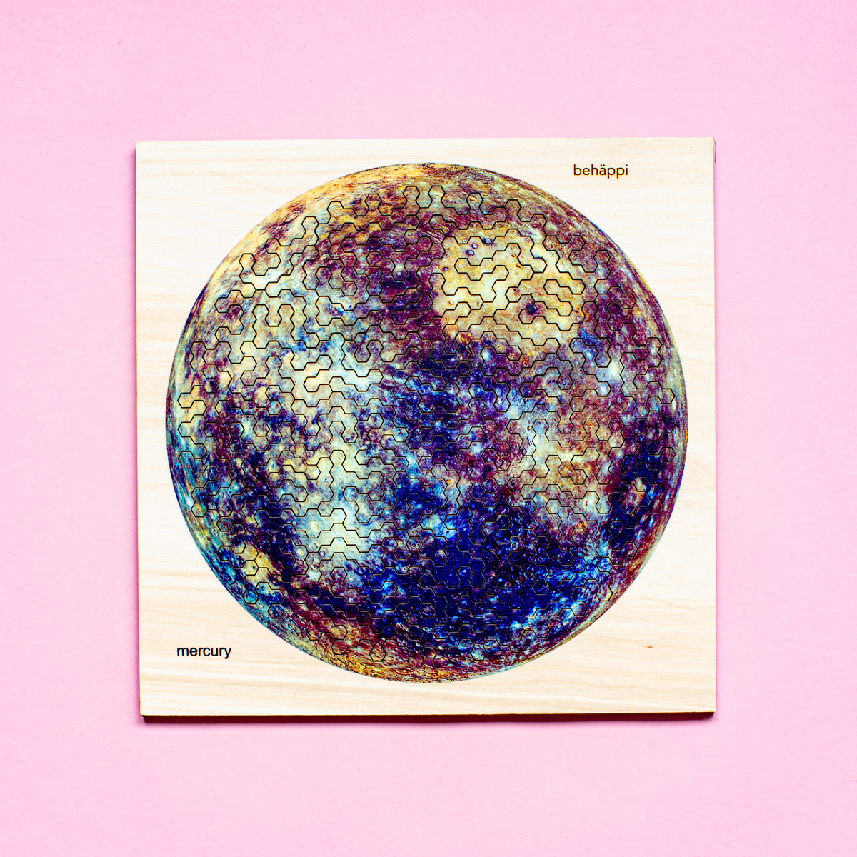 MERKUR - Außergewöhnliches IQ-HOLZPUZZLE - PLANETEN-Serie - Level Schwer | Behäppi