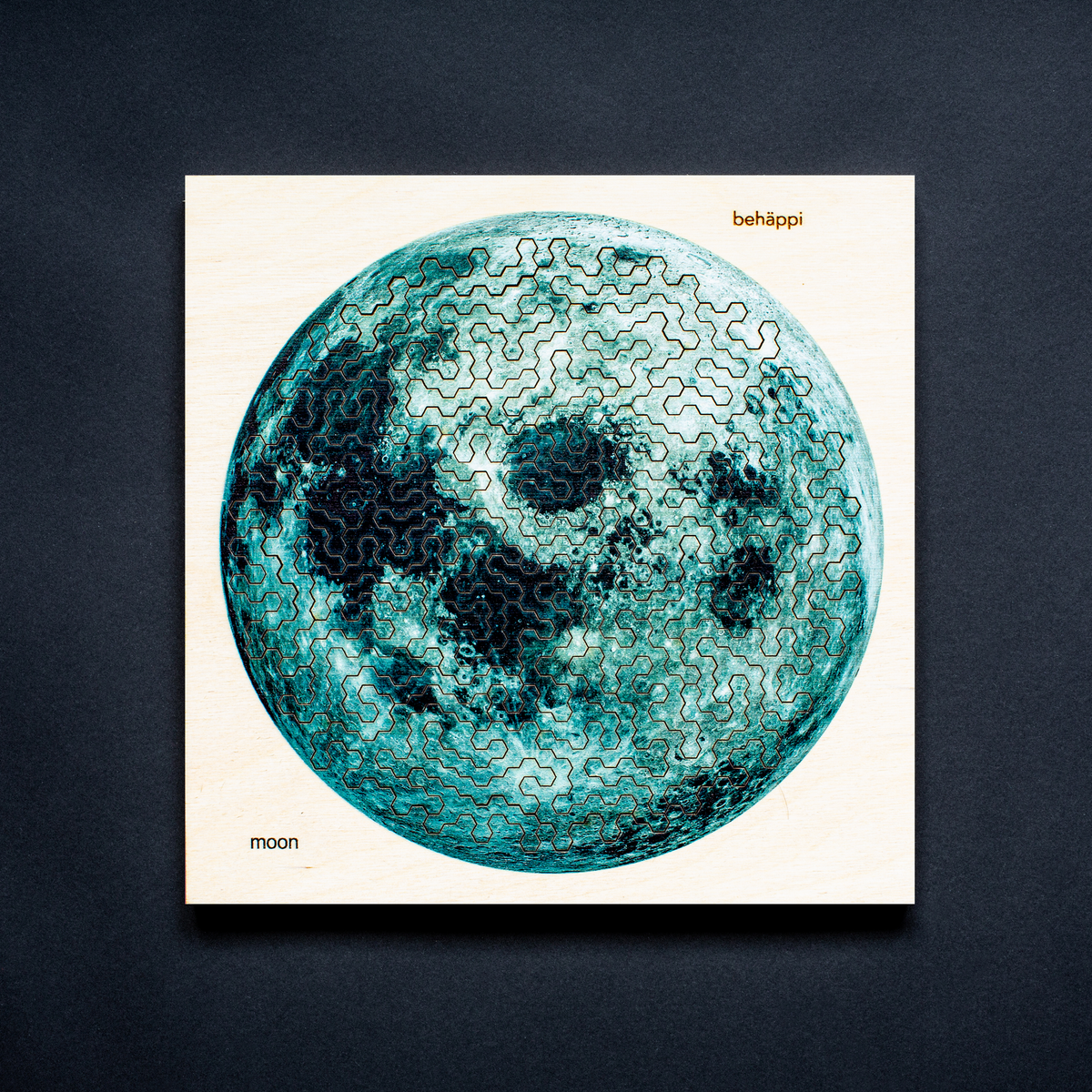 MOND - Außergewöhnliches IQ-HOLZPUZZLE - PLANETEN-Serie - Level Schwer | Behäppi