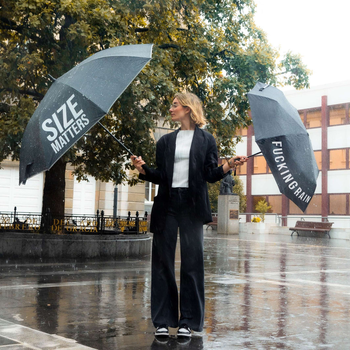 Regenschirm "Size Matters" XL – Schwarz · Golf · Ø 135 cm | Fisura