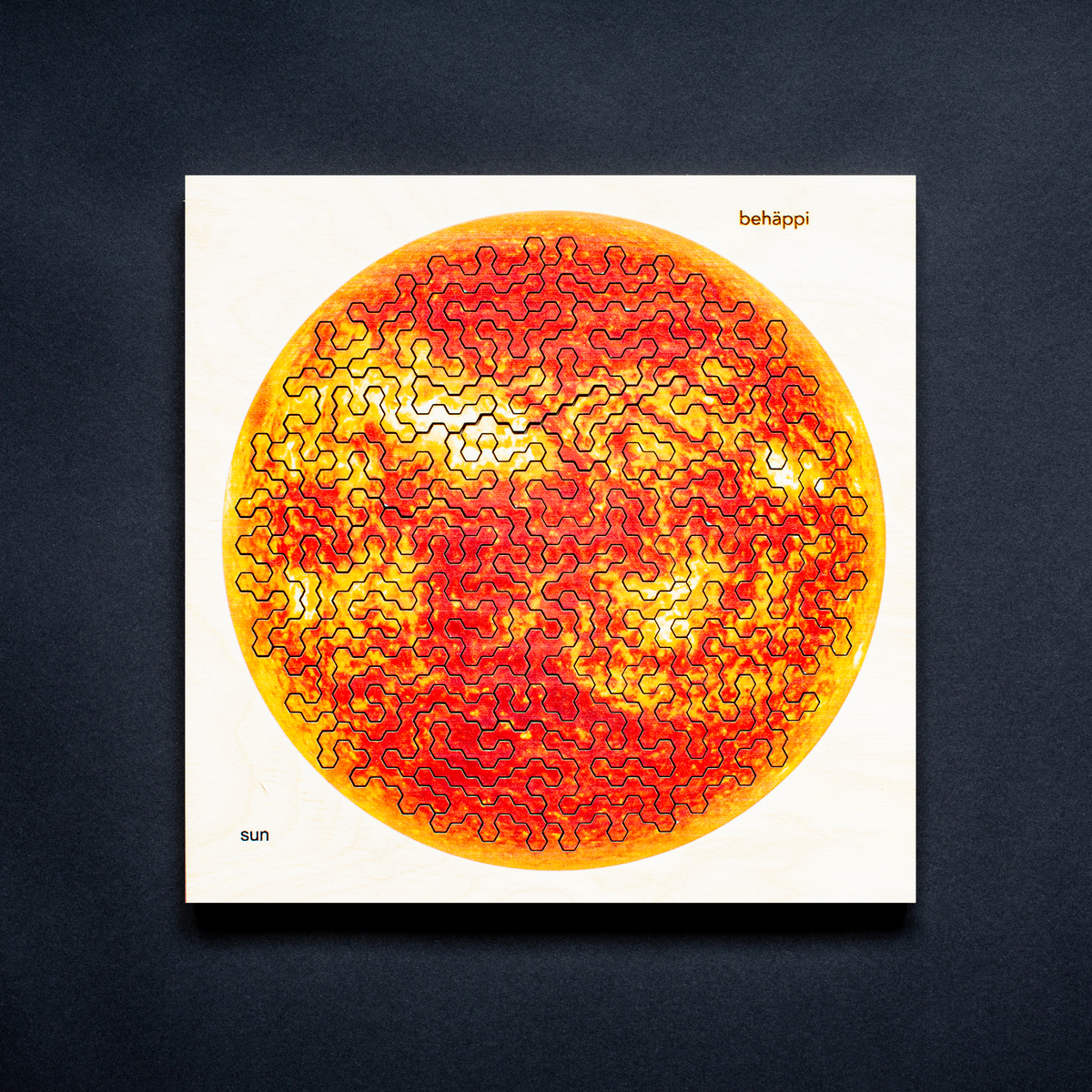 SONNE - Außergewöhnliches IQ-HOLZPUZZLE - PLANETEN-Serie - Level Schwer | Behäppi