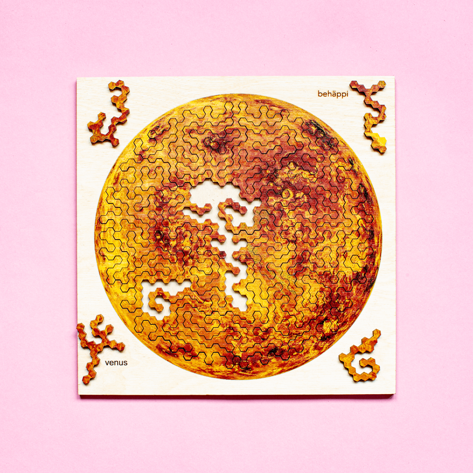 VENUS - Außergewöhnliches IQ-HOLZPUZZLE - PLANETEN-Serie - Level Schwer | Behäppi