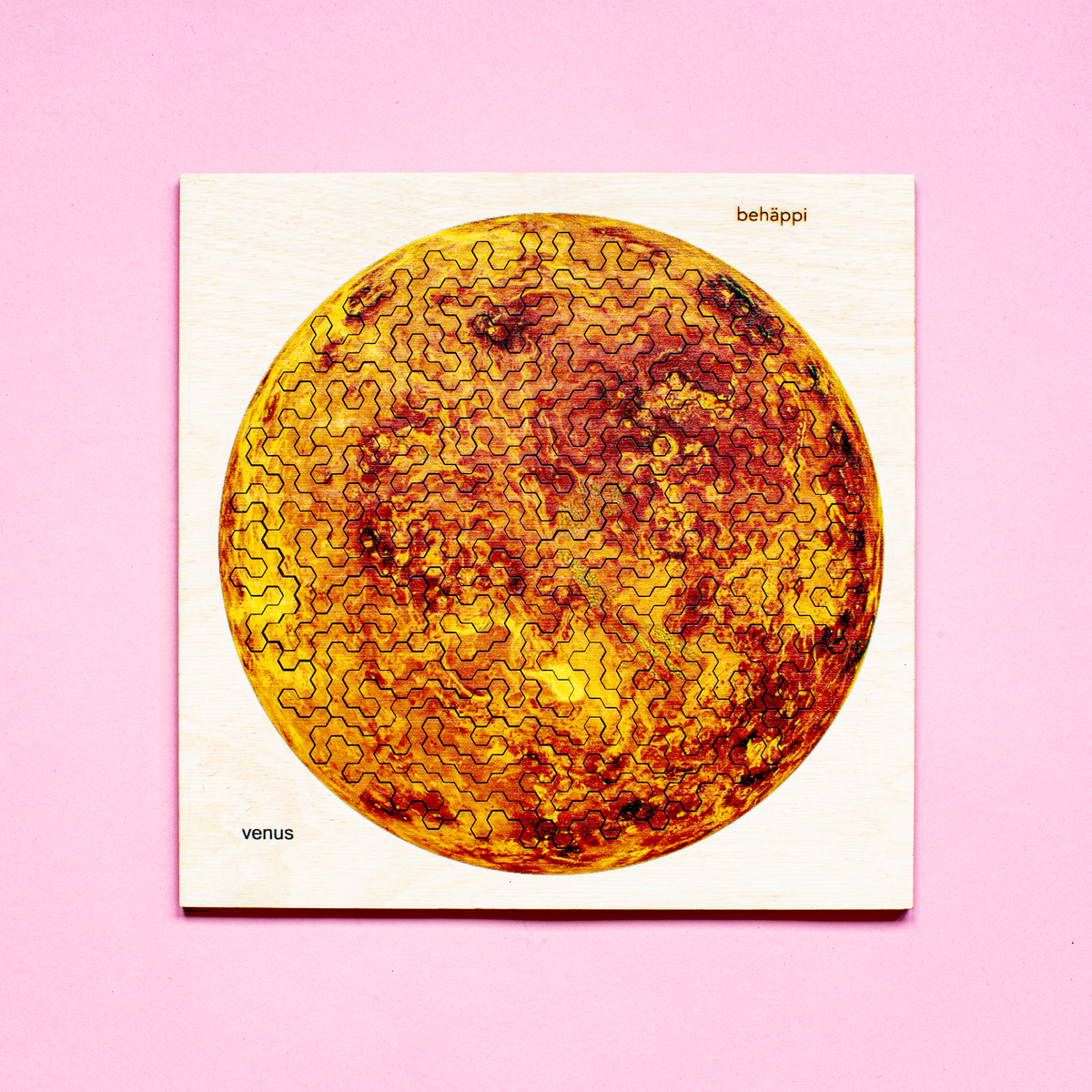 VENUS - Außergewöhnliches IQ-HOLZPUZZLE - PLANETEN-Serie - Level Schwer | Behäppi