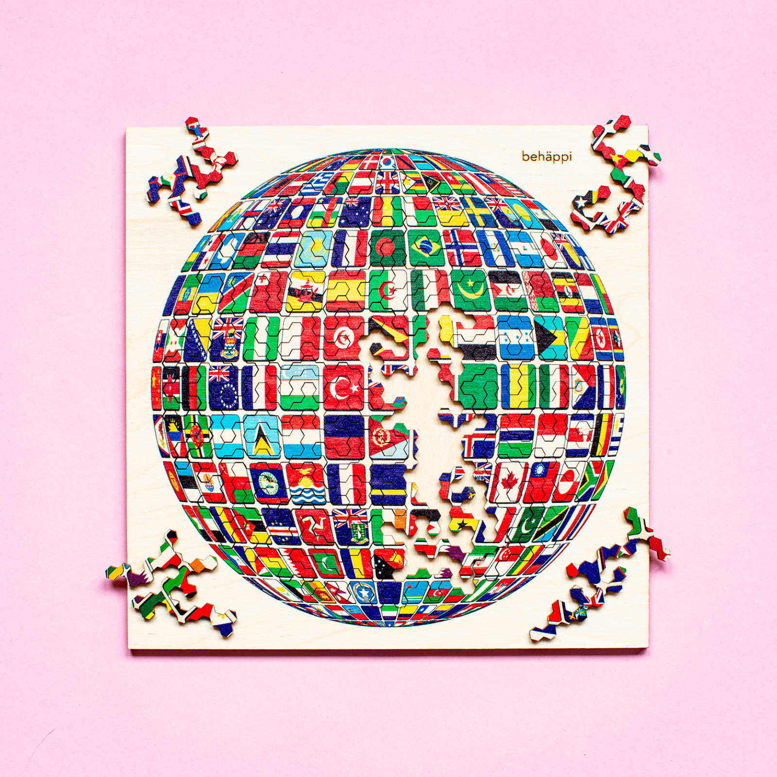 WELT - Außergewöhnliches IQ-HOLZPUZZLE - PLANETEN-Serie - Level Schwer | Behäppi