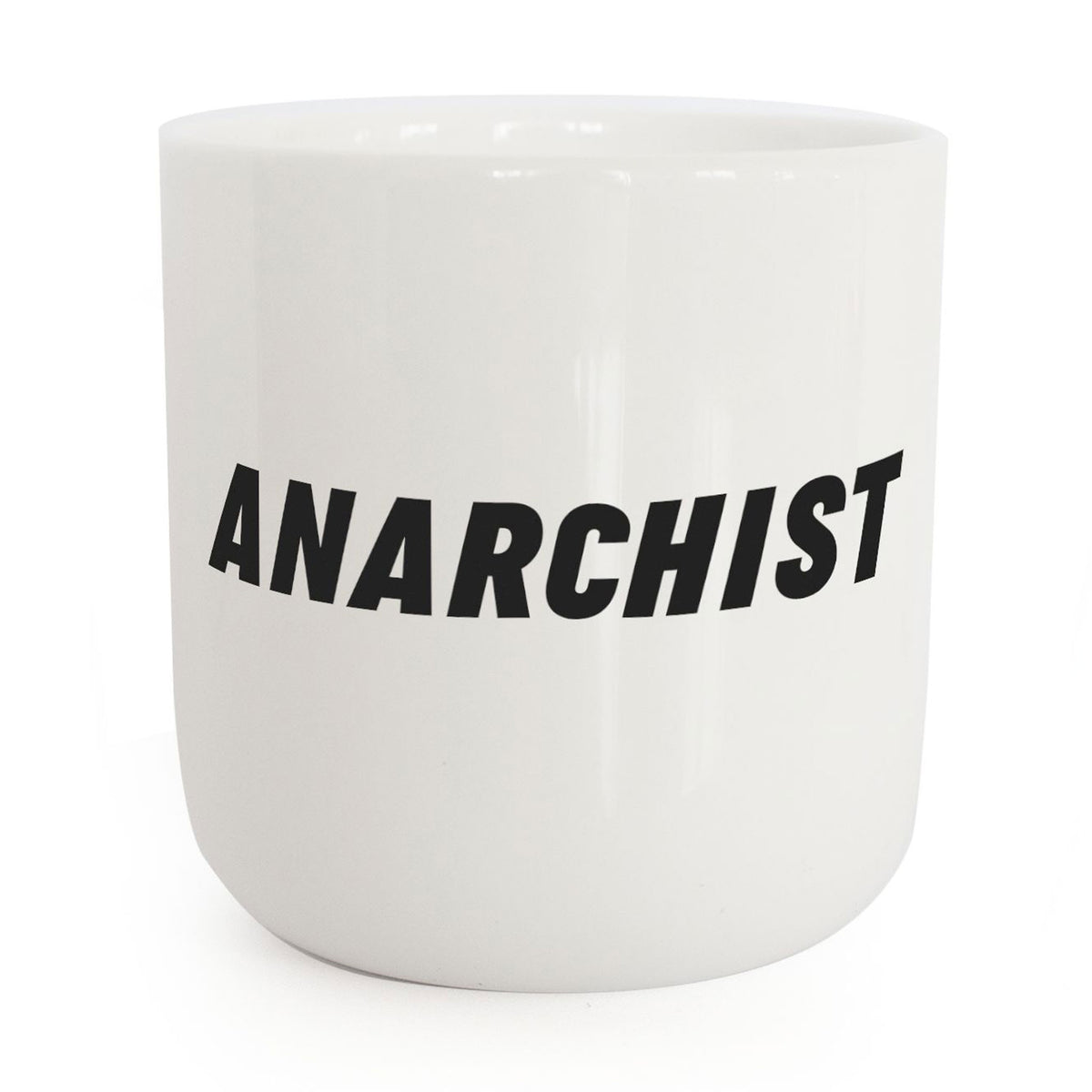 ANARCHISTE | MUG à café et à thé blanc avec typo noire | Série Attitudes | PLTY