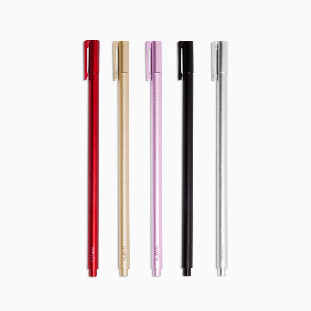 APEX PENS | 5er Set FINELINER GEL-SCHREIBSTIFTE | Metallic | Poketo