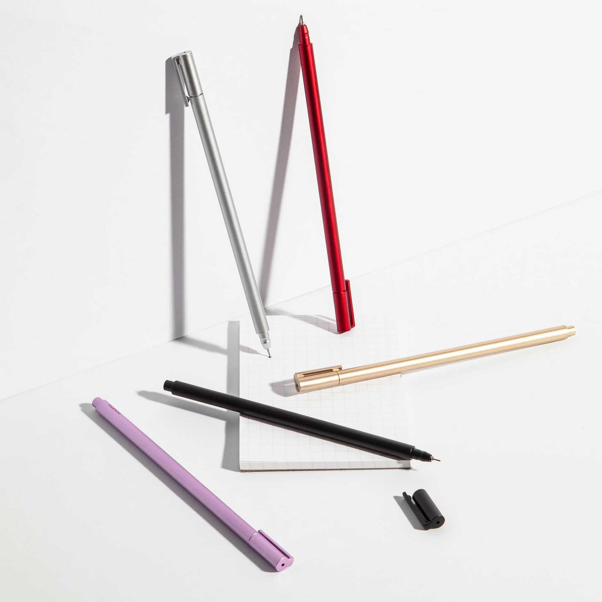 APEX PENS | 5er Set FINELINER GEL-SCHREIBSTIFTE | Metallic | Poketo