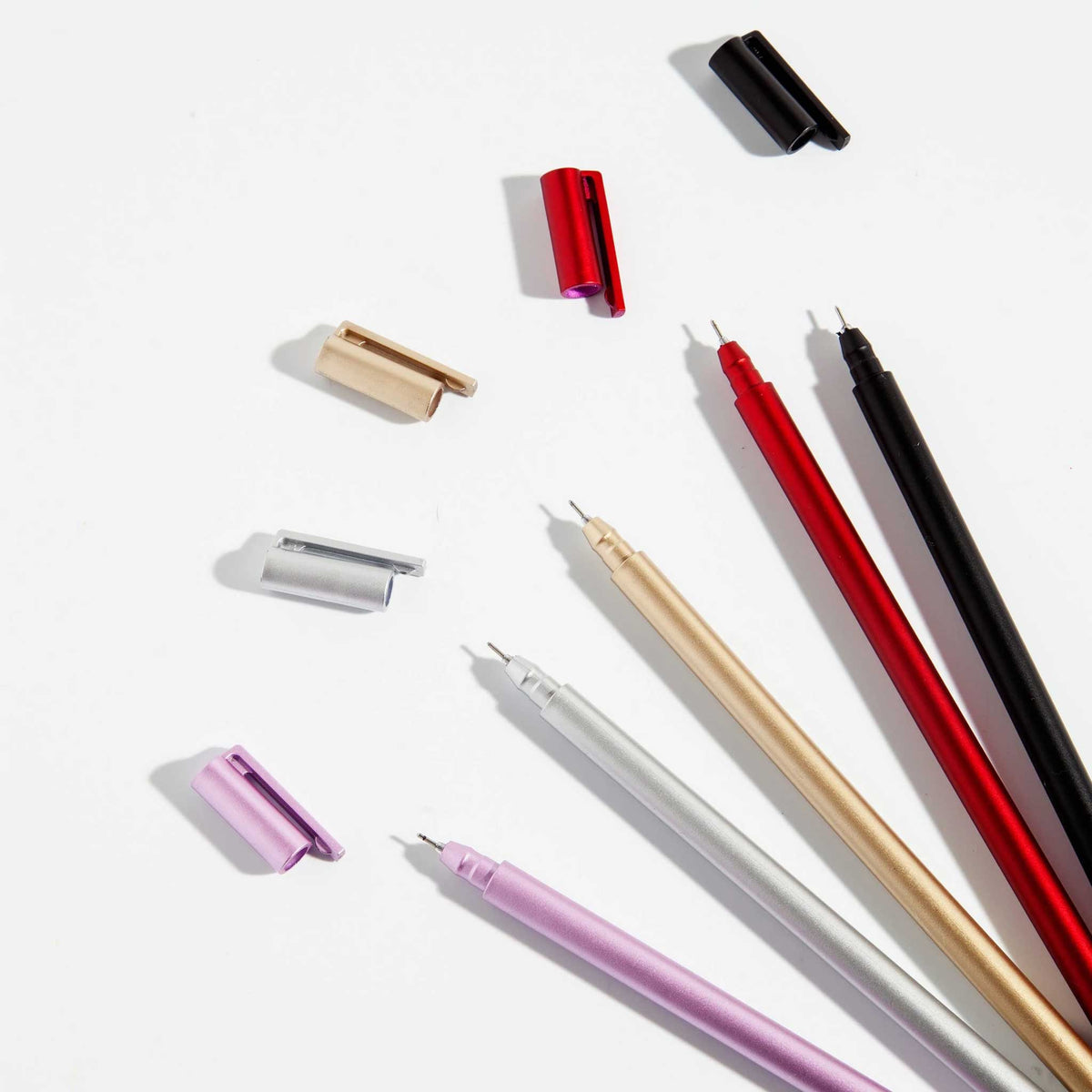 APEX PENS | 5er Set FINELINER GEL-SCHREIBSTIFTE | Metallic | Poketo