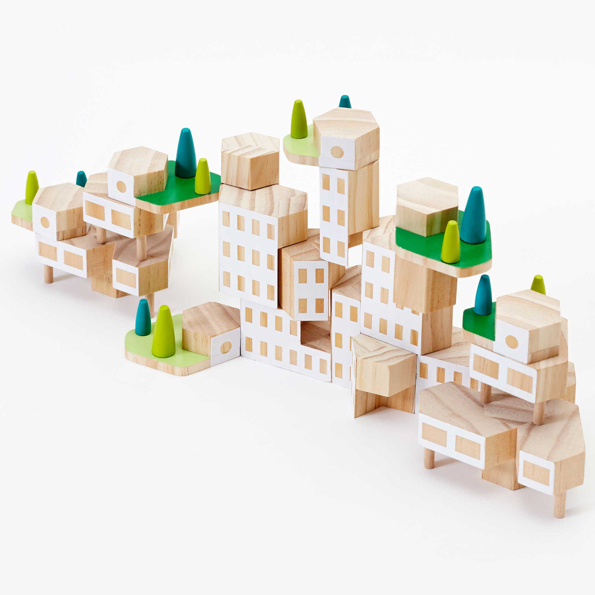 BLOCKITECTURE® | GARDEN CITY Mega Set | Holz Architektur BAUSTEINE | James Paulius | Areaware
