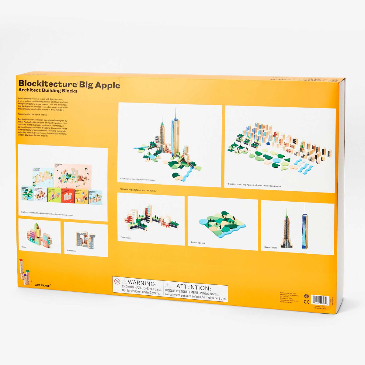 BLOCKITECTURE® New York City | BIG APPLE SET | Holz Architektur BAUSTEINE | James Paulius | Areaware